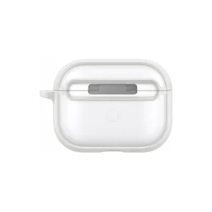 نمای پشت قاب UNIQ Veren Chalk Frost برای AirPods Pro 3 با بخش لولا و محل اتصال پشتی