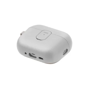 نمای زاویه‌دار قاب UNIQ Clyde Mist Grey/Khaki برای AirPods Pro 3 با در بسته