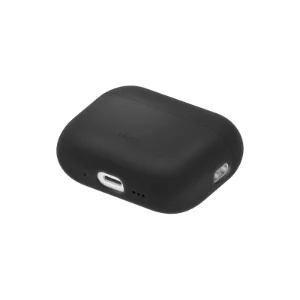 نمای زاویه‌دار قاب UNIQ Lino Grey برای AirPods Pro 2 با جزئیات قسمت زیرین