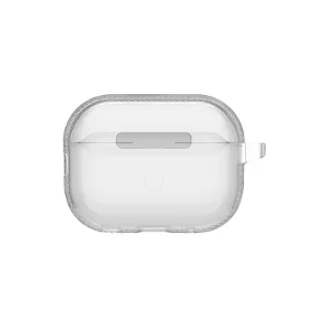 نمای پشت قاب شفاف UNIQ Glase برای AirPods 3 با طراحی شفاف و محل اتصال بند