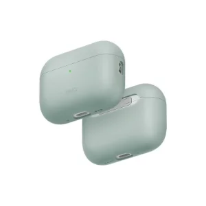 نمای زاویه‌دار قاب UNIQ Lino Mint Green برای AirPods 3
