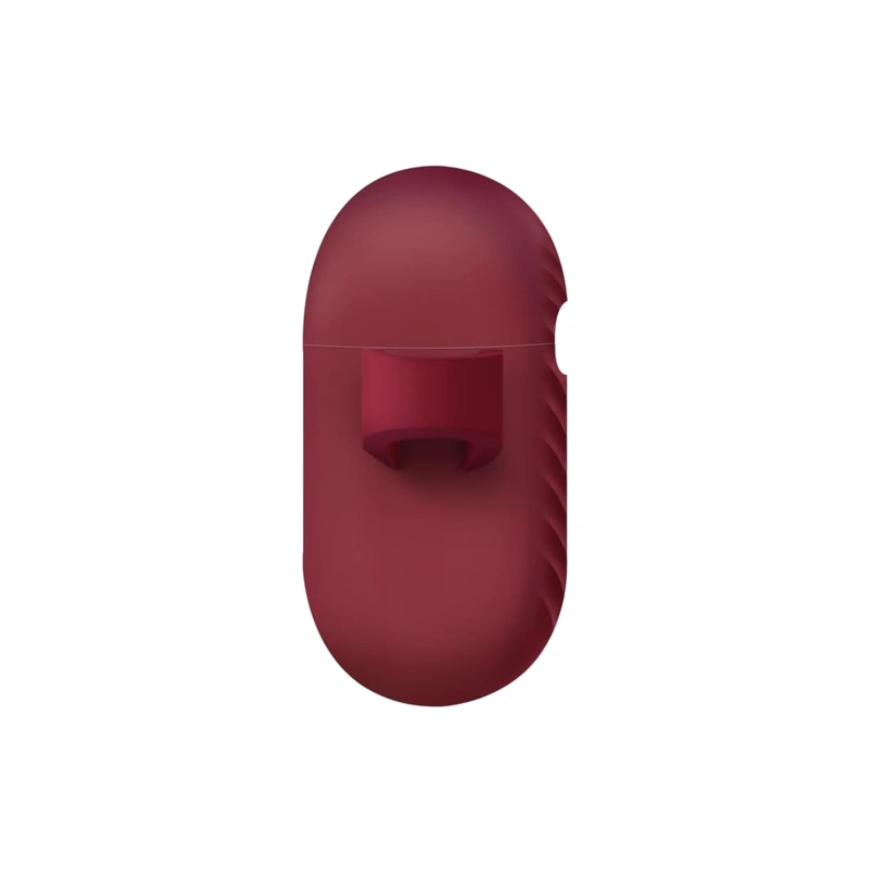 نمای کناری قاب UNIQ Vencer Maroon برای AirPods 3