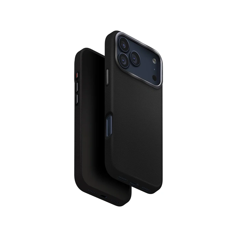 نمای زاویه‌دار قاب UNIQ Lyden Dallas Black برای iPhone 17 Pro Max همراه گوشی