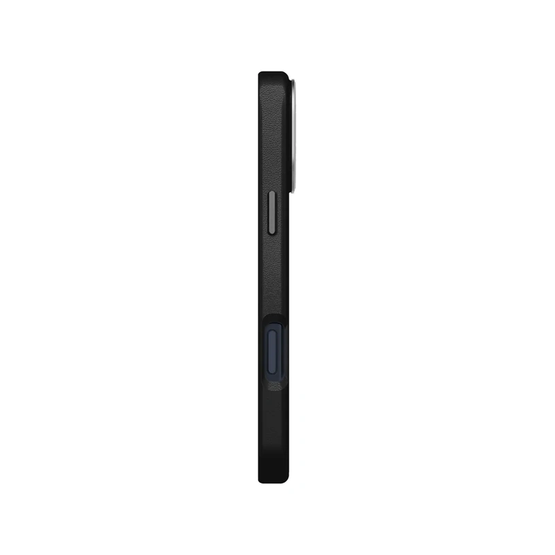 نمای کناری قاب UNIQ Lyden Dallas Black برای iPhone 17 Pro Max با جزئیات کلید کناری