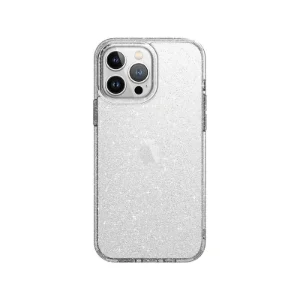 نمای پشت قاب شفاف اکلیلی UNIQ LifePro Xtreme Clear Glitter برای iPhone 14 Pro همراه گوشی