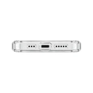 نمای زیر قاب شفاف اکلیلی UNIQ LifePro Xtreme Clear Glitter برای iPhone 14 Pro و برش درگاه شارژ