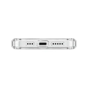 نمای زیر قاب UNIQ LifePro Xtreme Clear Glitter برای iPhone 14 Pro Max با برش درگاه شارژ و اسپیکر