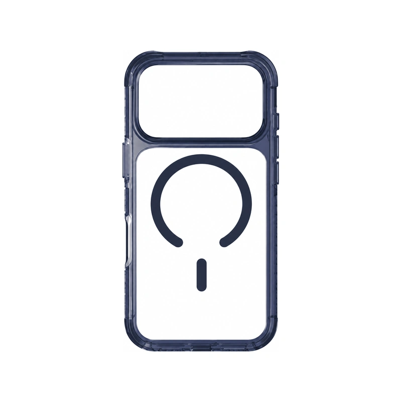 نمای پشت قاب UNIQ Combat Navy Blue برای iPhone 17 Pro بدون گوشی با حلقه مغناطیسی MagSafe