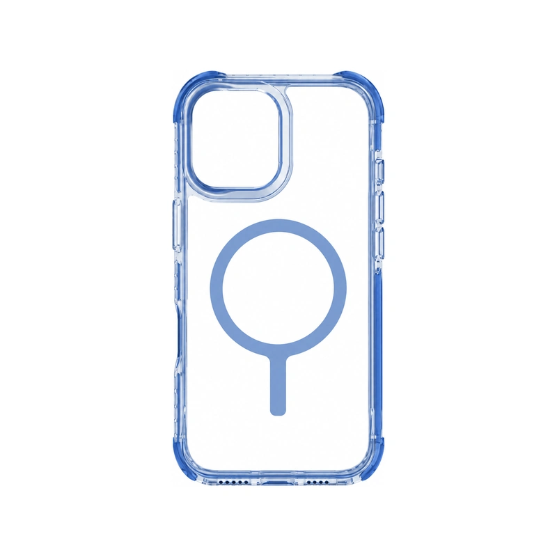 نمای پشت قاب بدون گوشی UNIQ Combat Mist Blue برای iPhone 17 با حلقه مغناطیسی