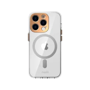 قاب Moshi iGlaze Slim Hardshell Sunset Gold برای iPhone 14 Pro با حلقه MagSafe، نمای پشت