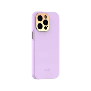 قاب Moshi Napa Slim Hardshell Lavender Purple برای iPhone 14 Pro، نمای سه‌رخ پشت