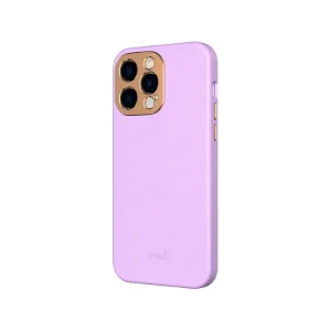قاب Moshi Napa Slim Hardshell Lavender Purple برای iPhone 14 Pro، نمای زاویه‌دار پشت