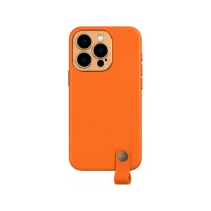 قاب Moshi Altra Slim Hardshell Electric Orange برای iPhone 14 Pro، نمای پشت با بند نگهدارنده