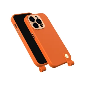 قاب Moshi Altra Slim Hardshell Electric Orange برای iPhone 14 Pro، نمایش زاویه‌دار جلو و پشت قاب