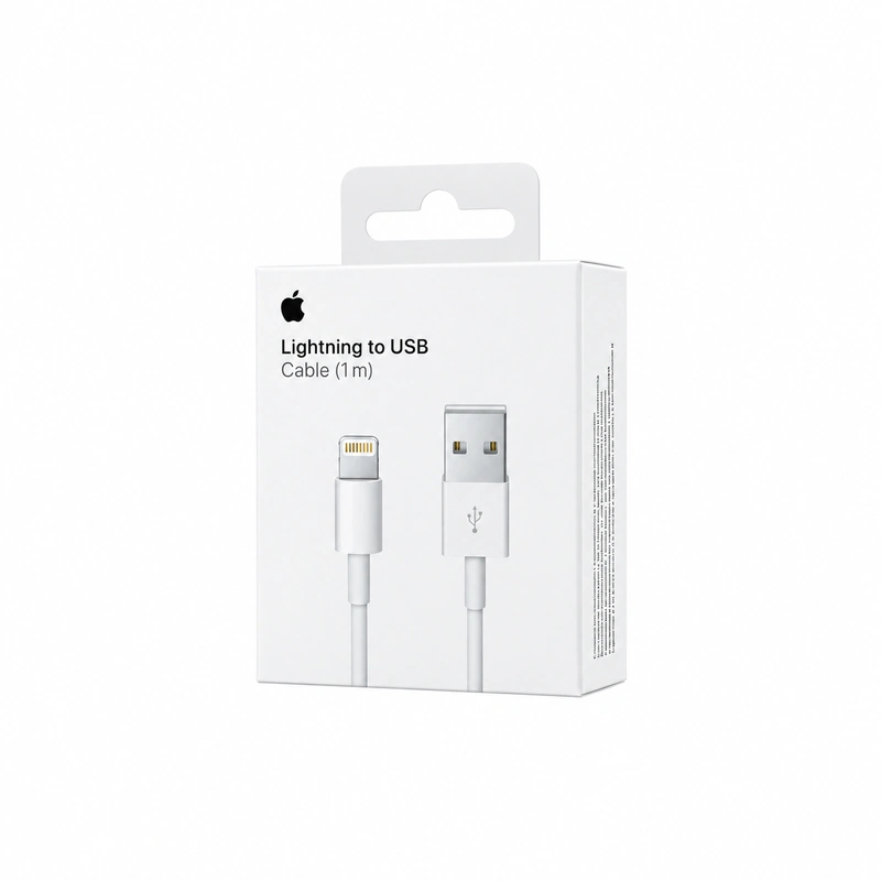 بسته‌بندی کابل اپل USB به Lightning یک متری سفید