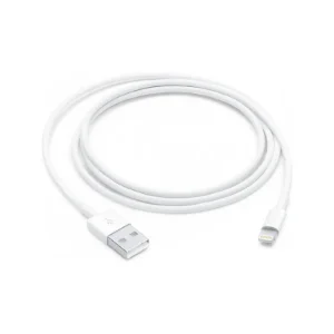 کابل اپل USB به Lightning یک متری سفید به‌صورت حلقه‌شده