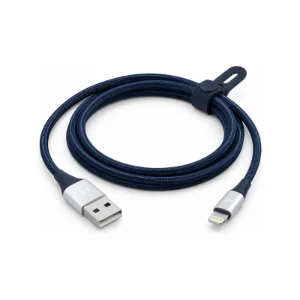 کابل Just Mobile ZinCable Deluxe USB به Lightning طول 1.5 متر نقره‌ای، نمای حلقه‌شده