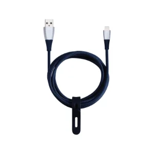 نمای کامل کابل Just Mobile ZinCable Deluxe USB به Lightning طول 1.5 متر نقره‌ای