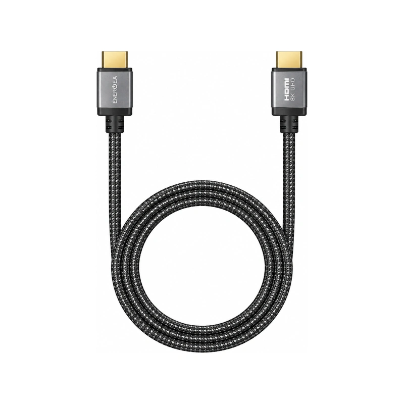 نمای کامل کابل Energea FibraTough 8K HDMI طول 2 متر مشکی با دو کانکتور HDMI