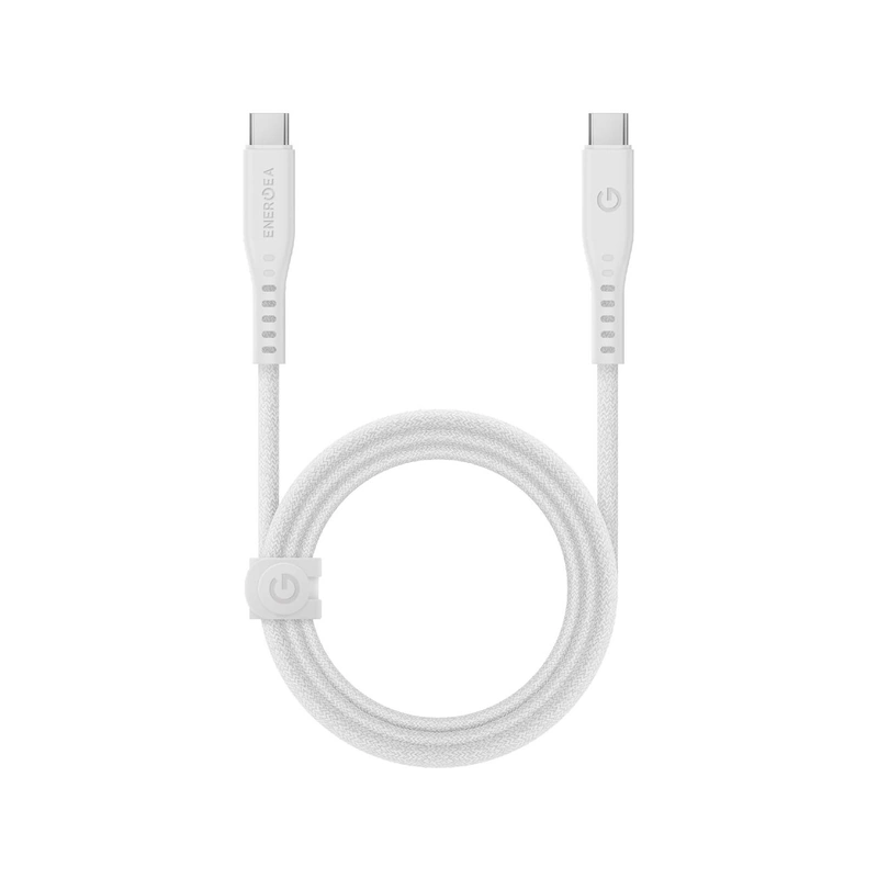 نمای کامل کابل USB-C به USB-C انرژیا Flow طول 1.5 متر سفید