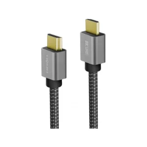 نمای نزدیک دو کانکتور HDMI کابل Energea FibraTough 8K مشکی
