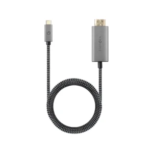 نمای کامل کابل Energea FibraTough 4K USB-C به HDMI طول 2 متر مشکی