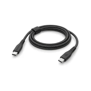 نمای کابل USB-C به USB-C انرژیا Flow طول 1.5 متر مشکی با روکش بافته‌شده