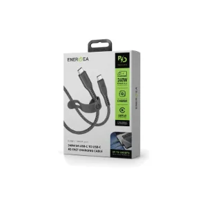 بسته‌بندی کابل Energea Flow USB-C طول 1.5 متر مشکی