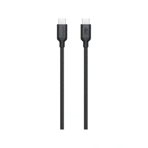نمای نزدیک کانکتورهای USB-C کابل موفی مشکی