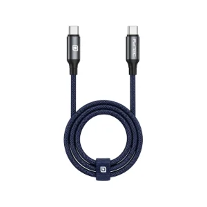 نمای کامل کابل بافته‌شده Delfy Keraia-C 240W USB-C به USB-C