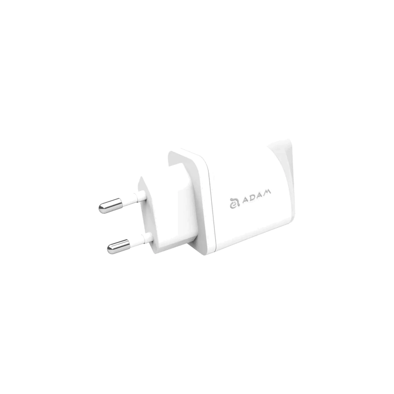 نمای زاویه‌دار شارژر دیواری سفید ADAM elements Omnia F1 20W