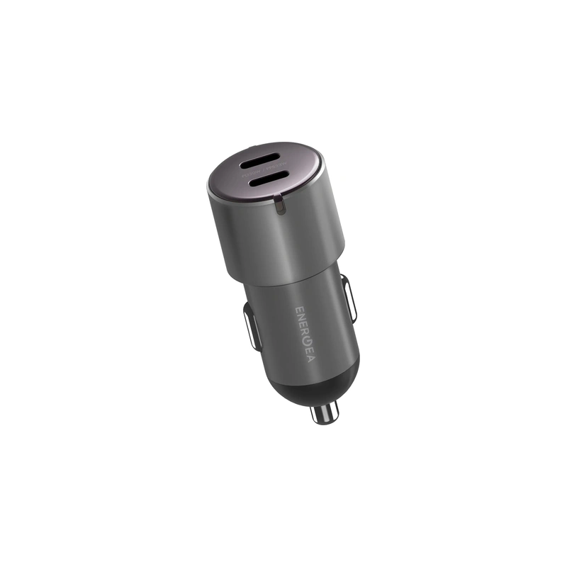 نمای زاویه‌دار شارژر فندکی Energea AluDrive D60 66W رنگ Gunmetal
