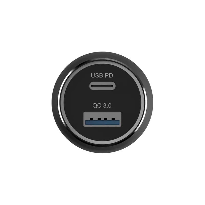 نمای پورت‌های USB-C و USB-A شارژر فندکی ADAM elements Omnia C1 Pro 83W مشکی