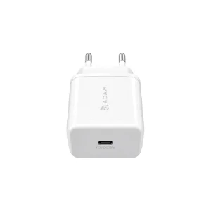 نمای پورت USB-C شارژر دیواری سفید ADAM elements Omnia F1 20W