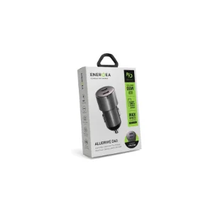 بسته‌بندی شارژر فندکی Energea AluDrive D60 66W رنگ Gunmetal