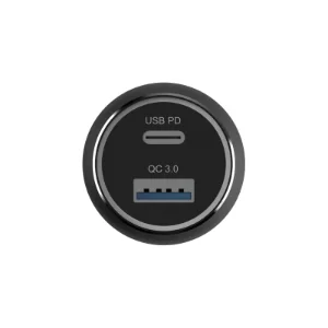 نمای پورت‌های USB-C و USB-A شارژر فندکی ADAM elements Omnia C1 Pro 83W مشکی