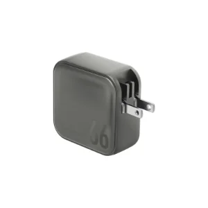 نمای دوشاخه تاشو شارژر دیواری Energea TravelWorld 66W رنگ Gunmetal