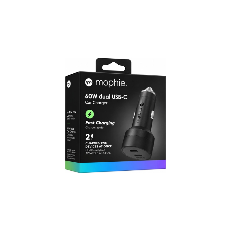 بسته‌بندی شارژر فندکی Mophie 60W مشکی