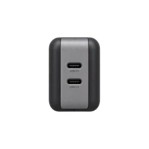 نمای دو پورت USB-C شارژر دیواری Delfy Elektra 45W مشکی
