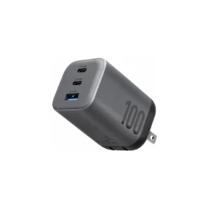 شارژر دیواری انرژیا AmpCharge Mini 45W مشکی در نمای زاویه‌ای