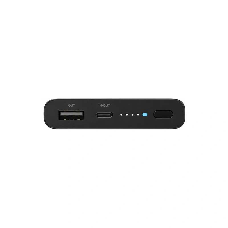 پاوربانک شیائومی Mi Wireless 10000mAh نمای پورت‌ها و نشانگر شارژ