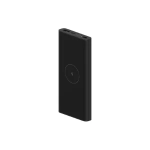 پاوربانک شیائومی Mi Wireless ظرفیت 10000 میلی‌آمپر ساعت مشکی نمای زاویه‌دار