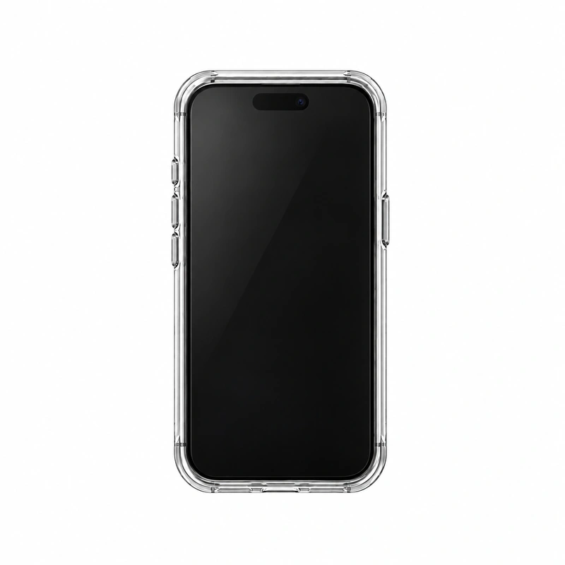 نمای جلوی قاب UNIQ AirSuit Glossy Clear روی iPhone 18 Pro