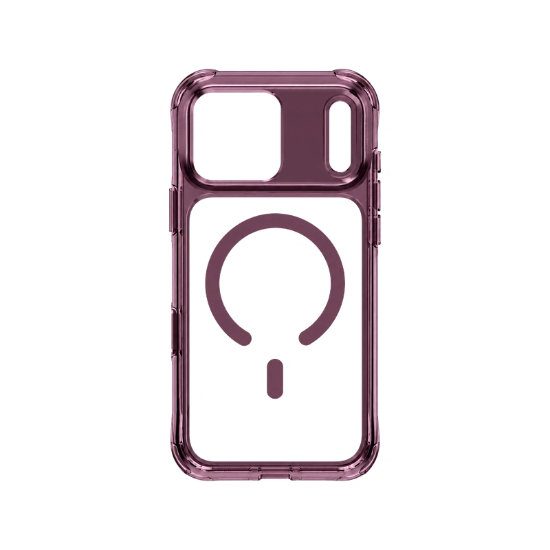 نمای پشت قاب UNIQ LifePro Xtreme Deep Burgundy مخصوص آیفون 18 پرو مکس با طراحی شفاف و حلقه مغناطیسی