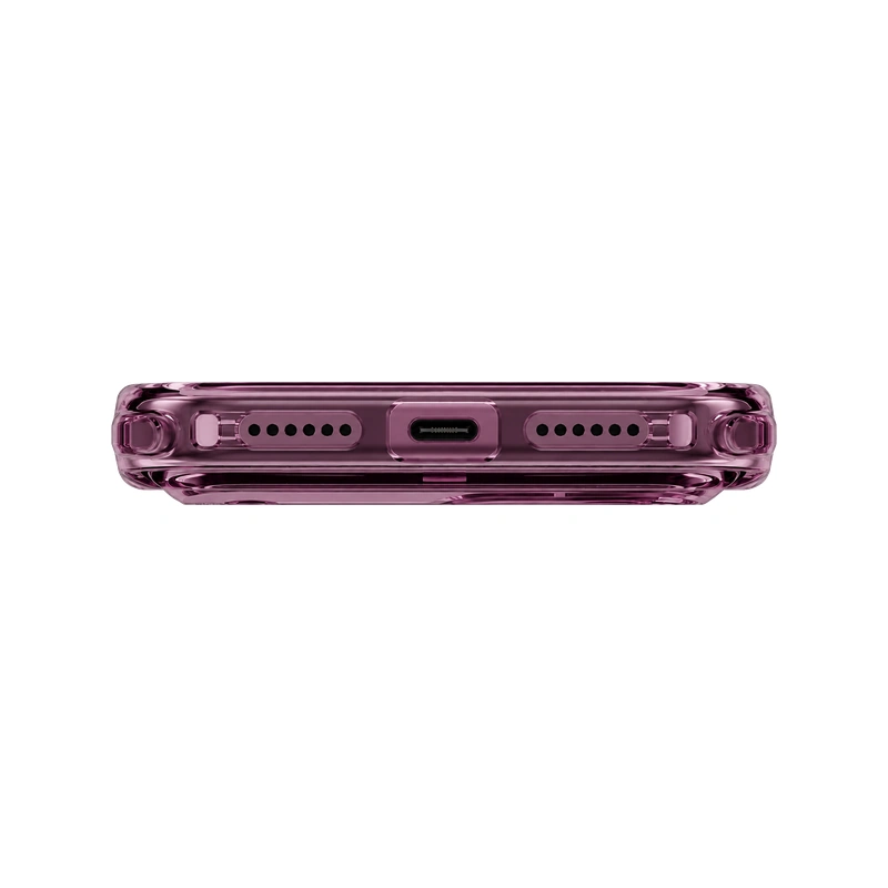 نمای زیر قاب UNIQ LifePro Xtreme Deep Burgundy مخصوص آیفون 18 پرو مکس با محل پورت شارژ