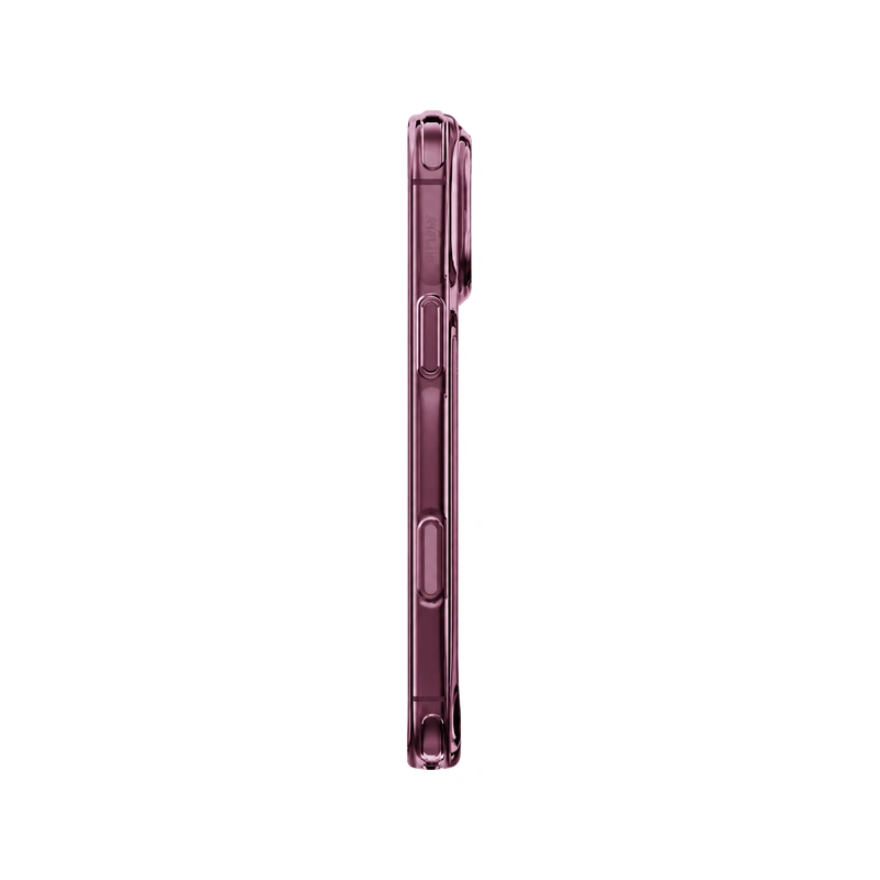 نمای کناری قاب UNIQ LifePro Xtreme Deep Burgundy مخصوص آیفون 18 پرو مکس با دکمه‌های جانبی
