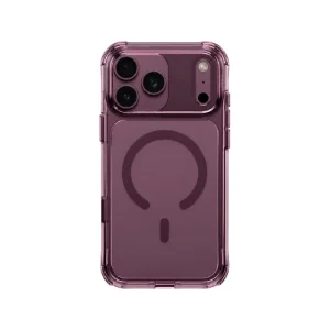نمای پشت قاب UNIQ LifePro Xtreme Deep Burgundy روی آیفون 18 پرو مکس با حلقه مغناطیسی