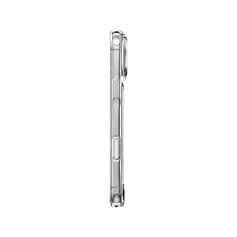 نمای کناری قاب شفاف UNIQ LifePro Xtreme Crystal Clear مخصوص آیفون 18 پرو مکس با دکمه‌های جانبی