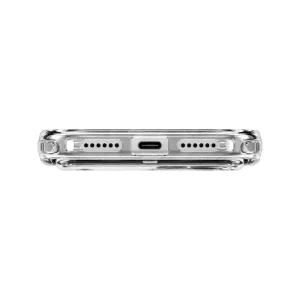 نمای زیر قاب شفاف UNIQ LifePro Xtreme Crystal Clear مخصوص آیفون 18 پرو مکس با محل پورت USB-C و حفره‌های اسپیکر