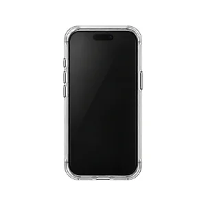 نمای جلوی قاب شفاف UNIQ AirSuit Glossy Clear مخصوص آیفون ۱۸ پرو مکس همراه گوشی با صفحه‌نمایش خاموش
